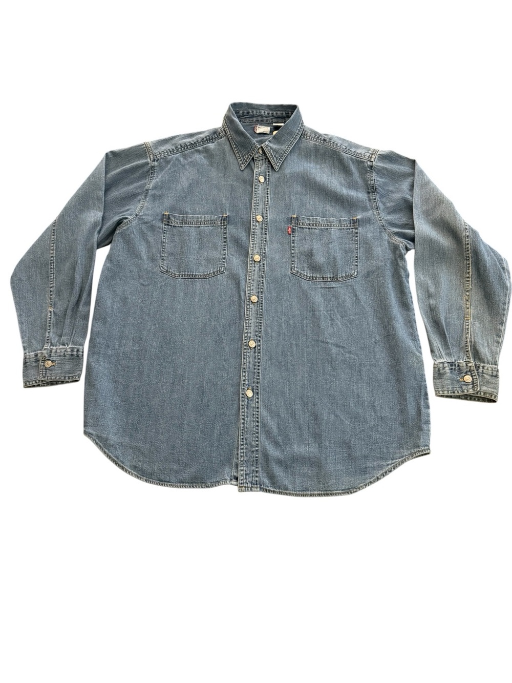 Vintage 2003 Levi's Red Tab Denim Work Shirt NWT L Oversized 100% Cotton
